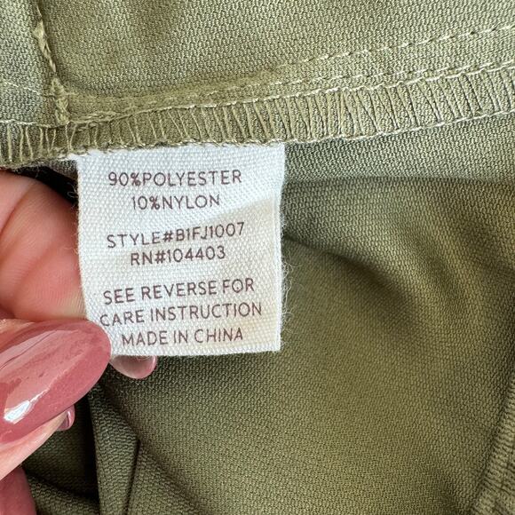 Blu Pepper Lightweight Olive Green Cropped Soft Utility Jacket NEW Large - Picture 11 of 12